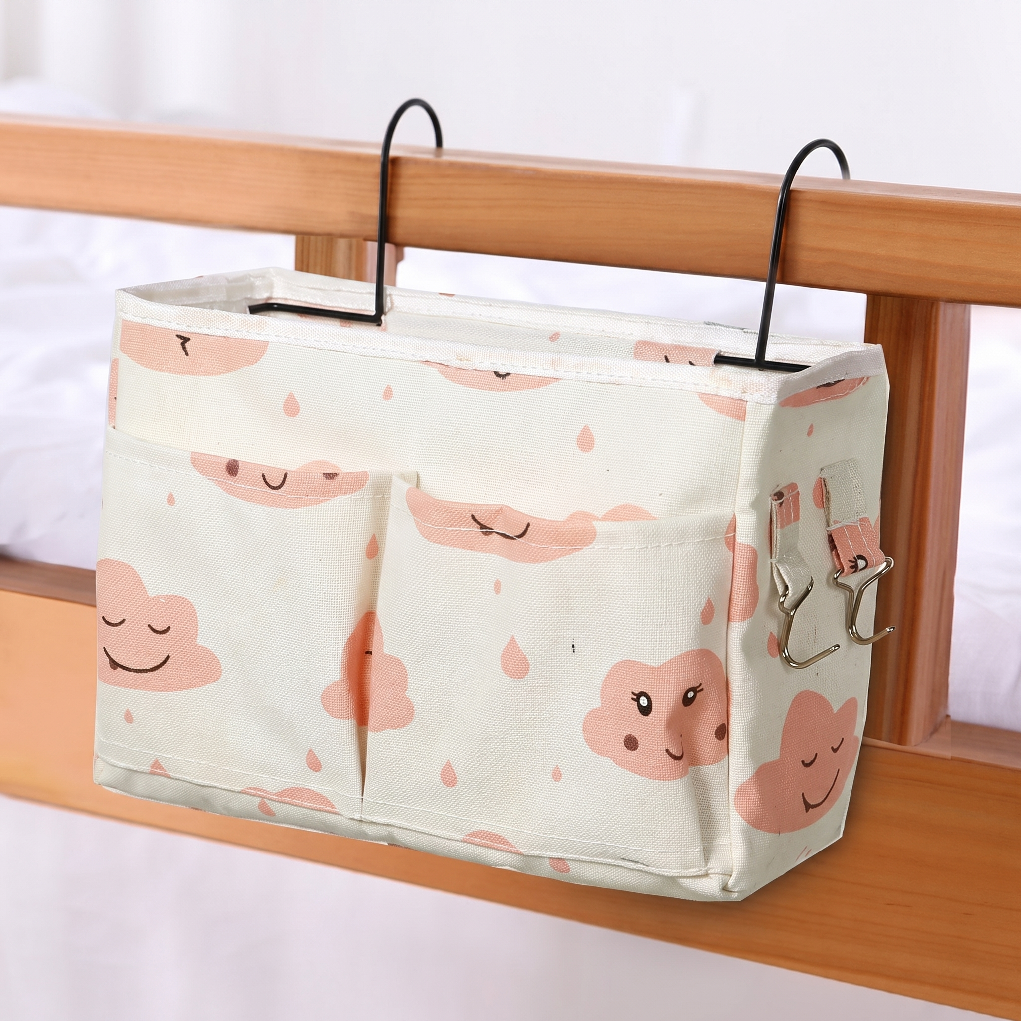 Bedside Fence Storage Box Basket Hanging Bag