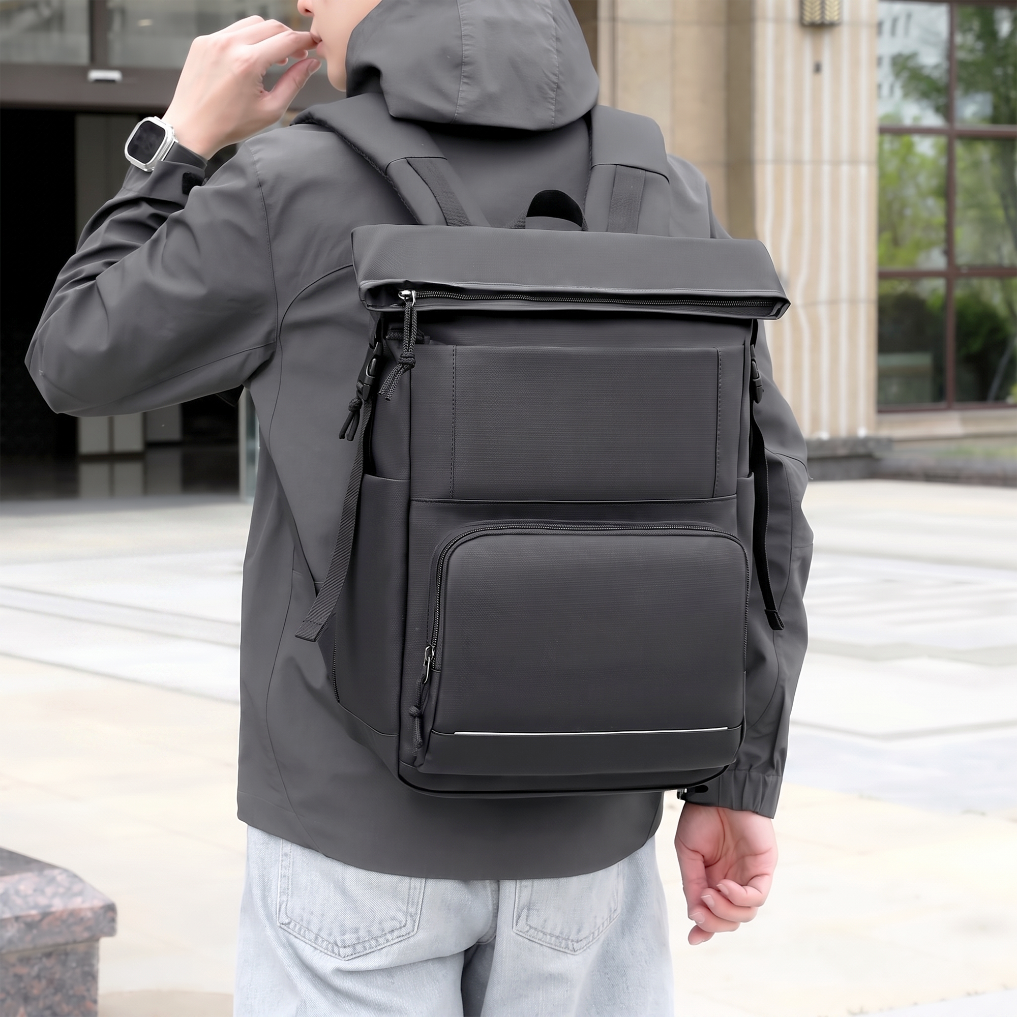 Men's Backpack Waterproof Casual College Student Computer Bag