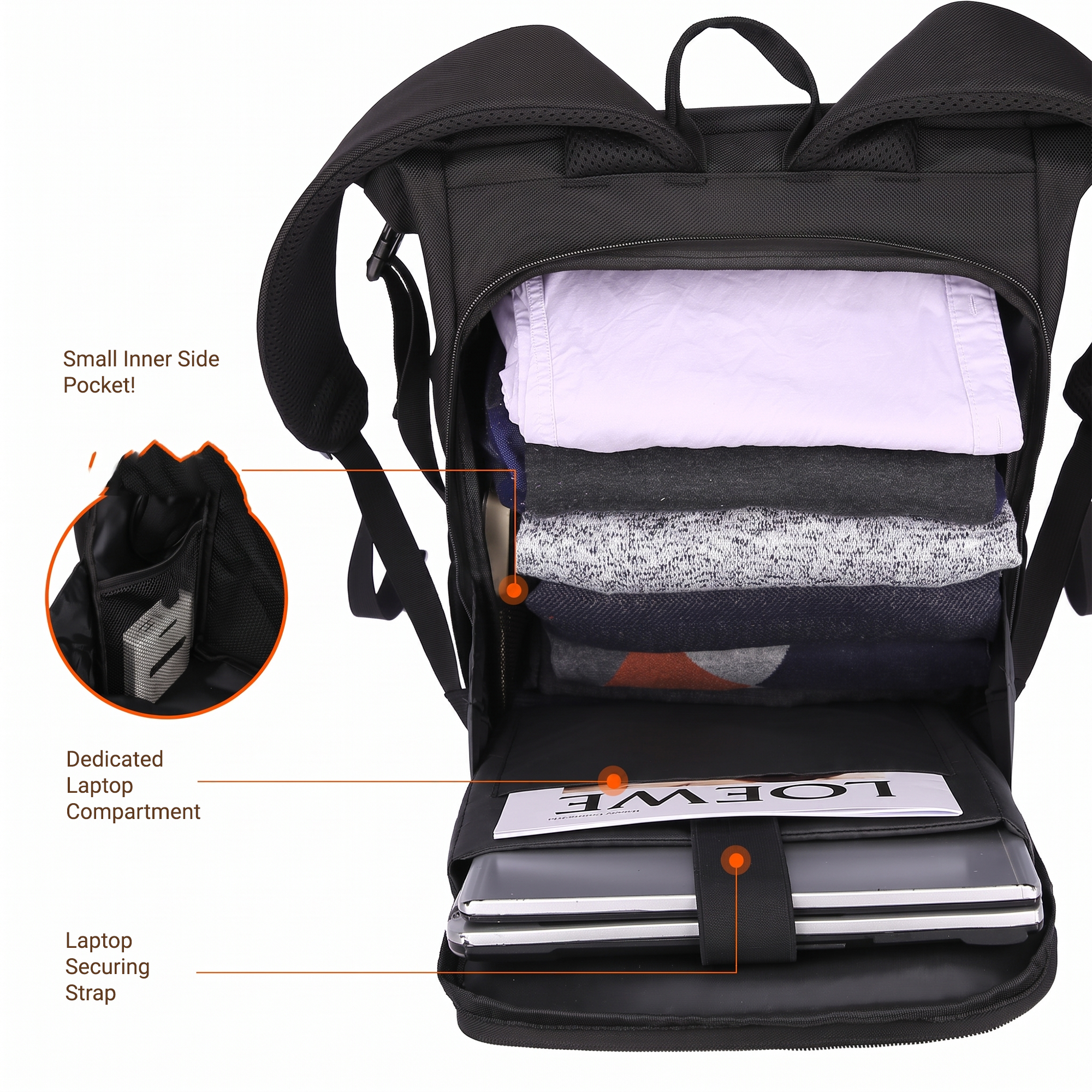Men's Backpack Waterproof Casual College Student Computer Bag