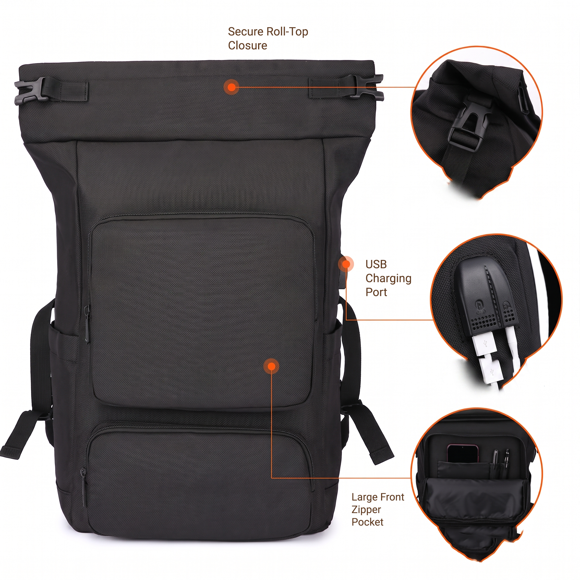 Men's Backpack Waterproof Casual College Student Computer Bag