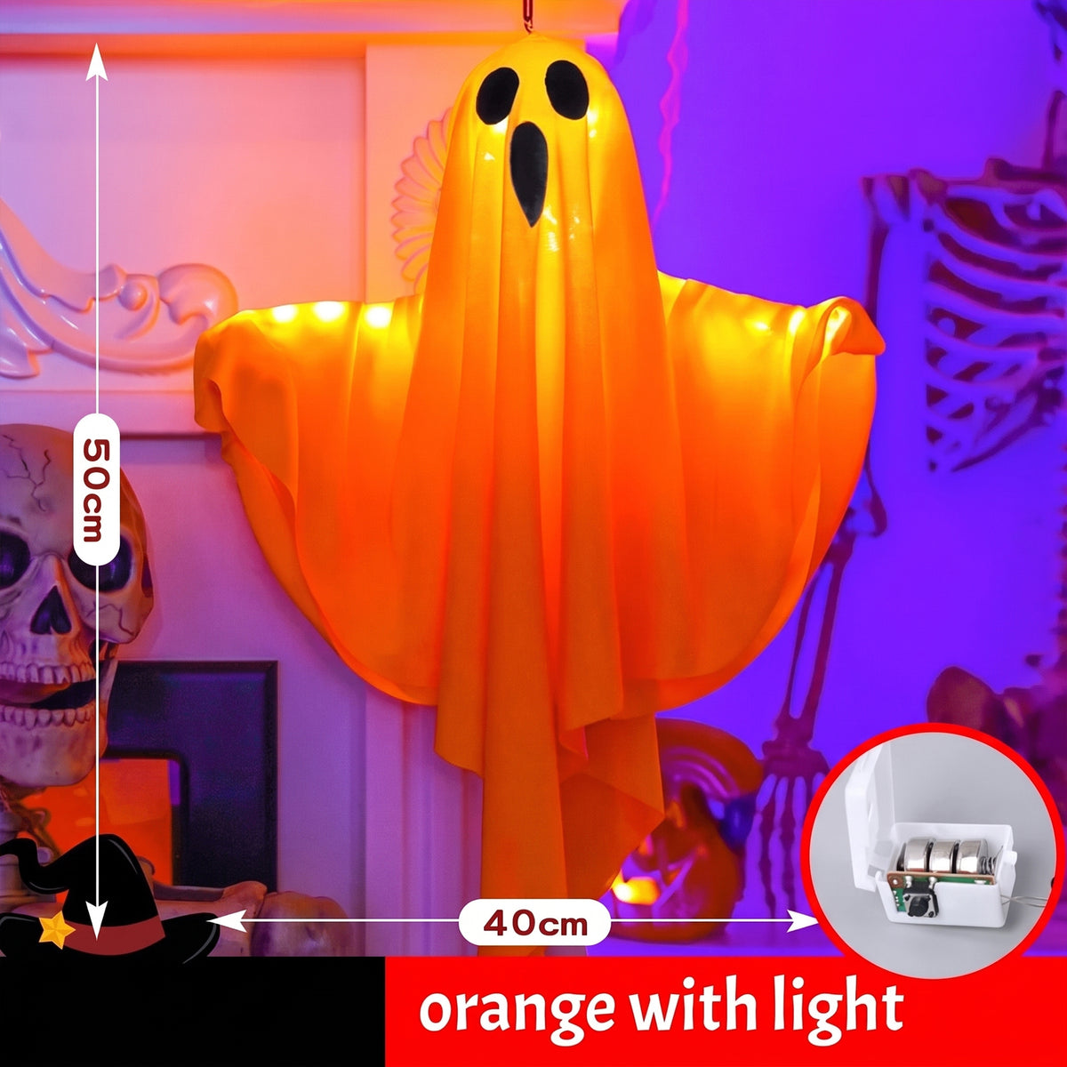 Hanging Ghost Lights - Warm LED Porch Decor