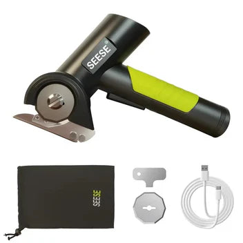 SEESE Cordless Rechargeable Electric Scissors – Portable Cutter for Fabric, Cardboard, Carpet & Leather Sewing Supplies Crafts Sewing Tools