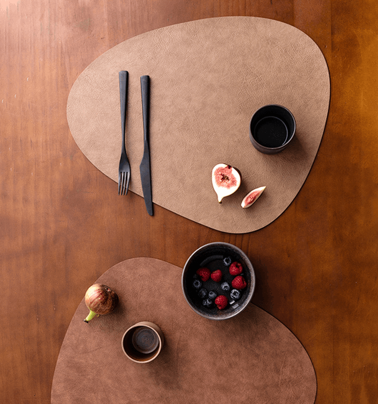 Waterproof Leather Placemat with Heat Insulation Pad