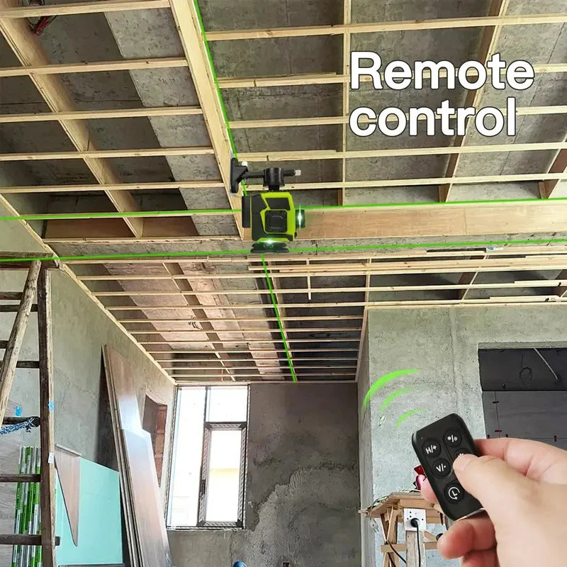 SEESE 12-Line Green Laser Level 3x360° Self-Leveling, Remote Control, Dual Batteries, Full Accessories for Tile, Cabinet & Home Improvement ,Gift for Thanksgiving,Christmas,New Year
