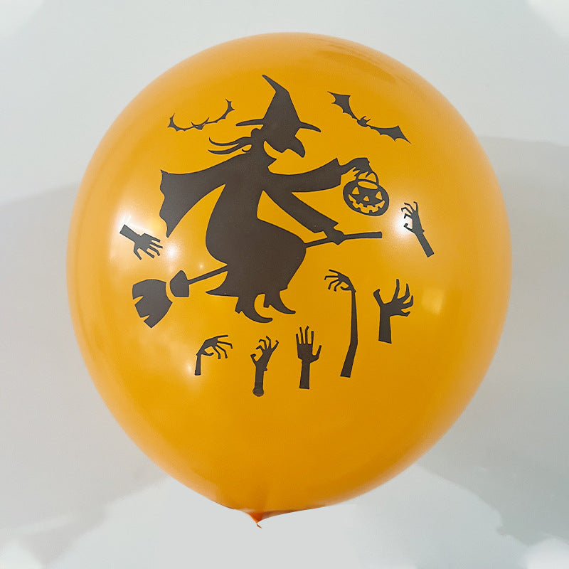 Halloween Skull Black Balloons (Set of Halloween Balloons)
