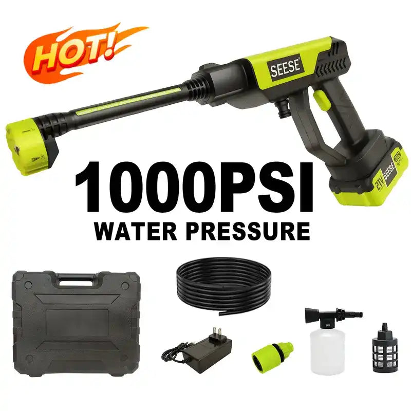 SEESE Cordless Pressure Washer and Single Port Charger Base, Bottle Portable Washer for Car,Home Cleaning & Garden Watering
