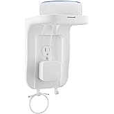 WALI Outlet Shelf Wall Holder, Bathroom Shelf up to 10lbs Standard Vertical Duplex Wall Organizer for Smart Home Decor Space Saving Power Tools, Toothbrush (OLS001-W), 1 Pack, White