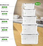 5 Pack Fruit Storage Containers for Fridge Produce Saver w/ Removable Colander
