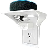 WALI Outlet Shelf Wall Holder, Bathroom Shelf up to 10lbs Standard Vertical Duplex Wall Organizer for Smart Home Decor Space Saving Power Tools, Toothbrush (OLS001-W), 1 Pack, White