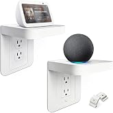WALI Outlet Shelf Wall Holder, Bathroom Shelf up to 10lbs Standard Vertical Duplex Wall Organizer for Smart Home Decor Space Saving Power Tools, Toothbrush (OLS001-W), 1 Pack, White