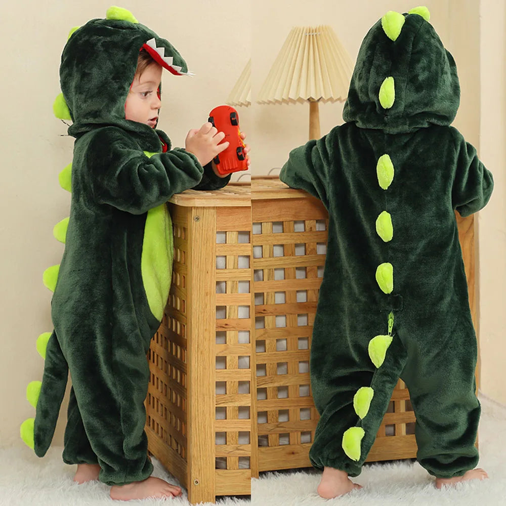 baby-dark-green-dinosaur-flannel-onesie-zaranss-mart