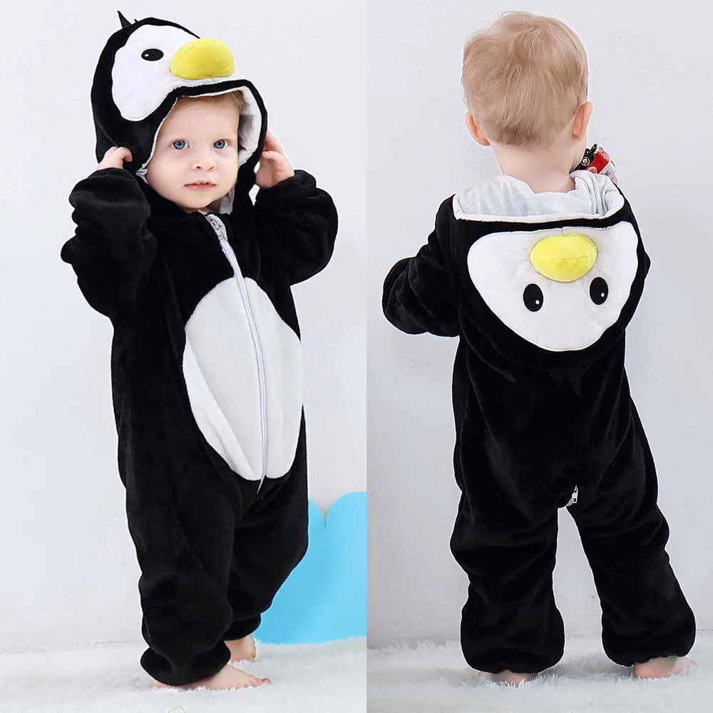 baby-penguin-flannel-onesie-black-white-zaranss-mart