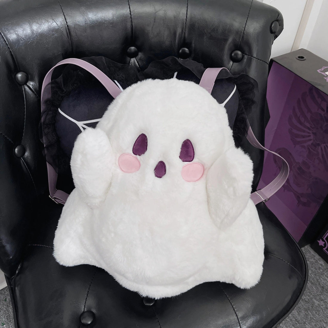 cute-ghost-plush-backpack-milky-white-zaranss-mart