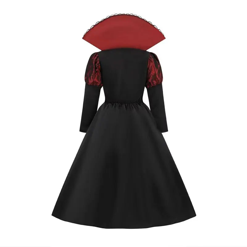 girls-vampire-dress-back-view-red-black-collar-zaranss-mart