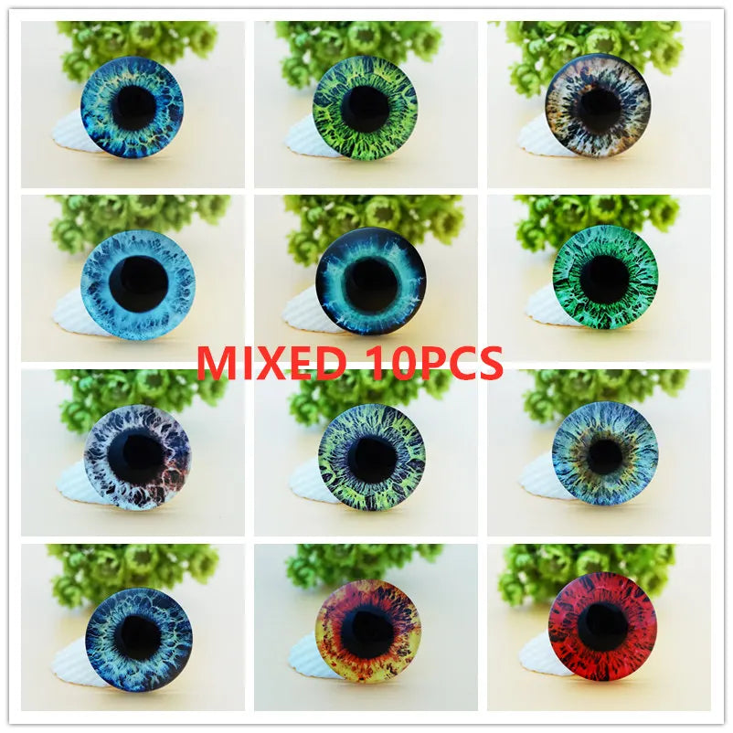 Glass Dragon Eye Cabochons - 10pc Craft Set