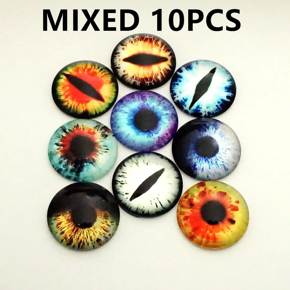 Glass Dragon Eye Cabochons - 10pc Craft Set