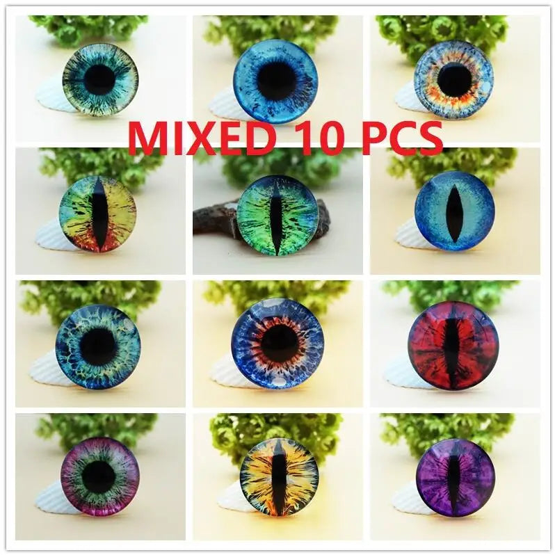 Glass Dragon Eye Cabochons - 10pc Craft Set