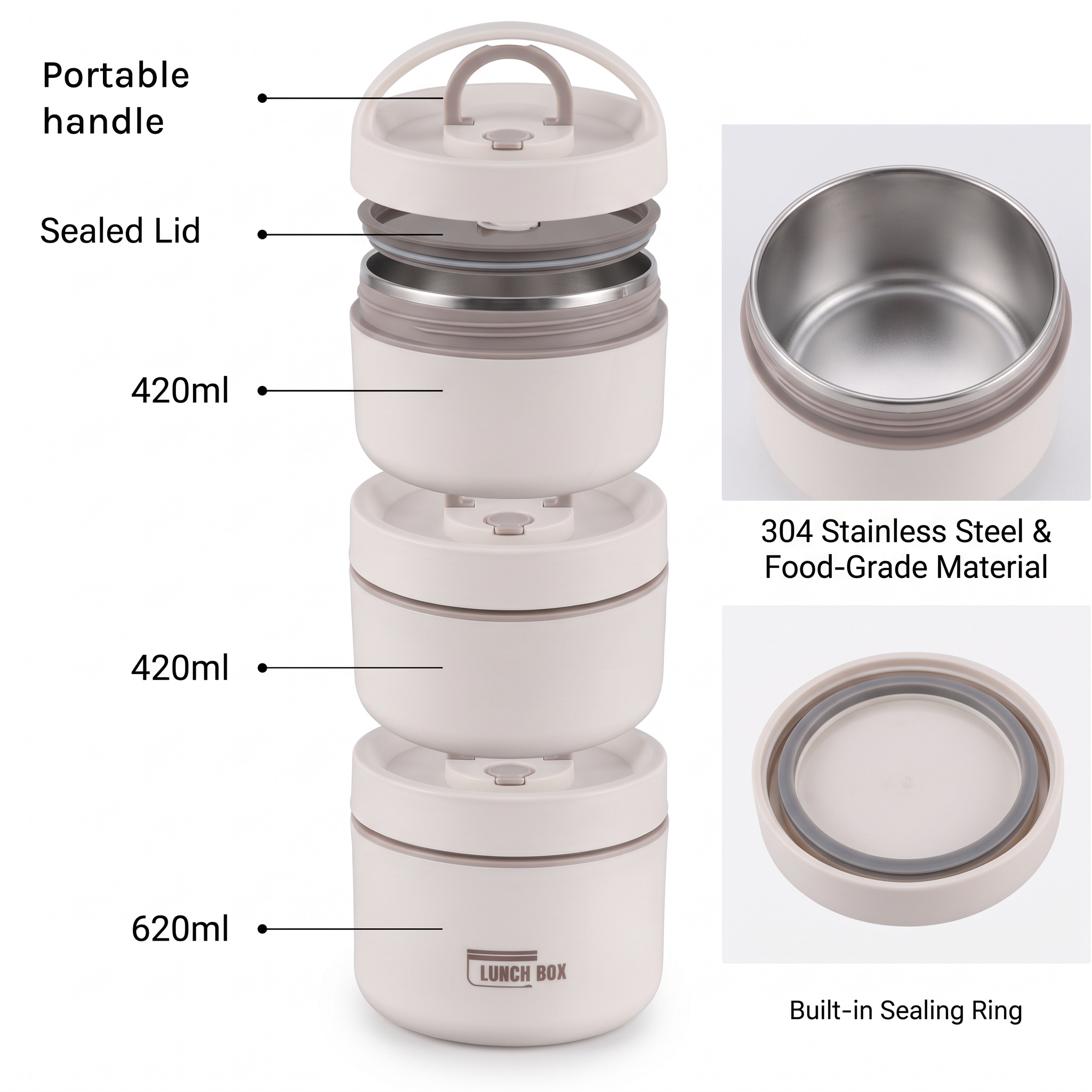 Portable Self-Heating Japanese Thermal Insulation Lunch Box