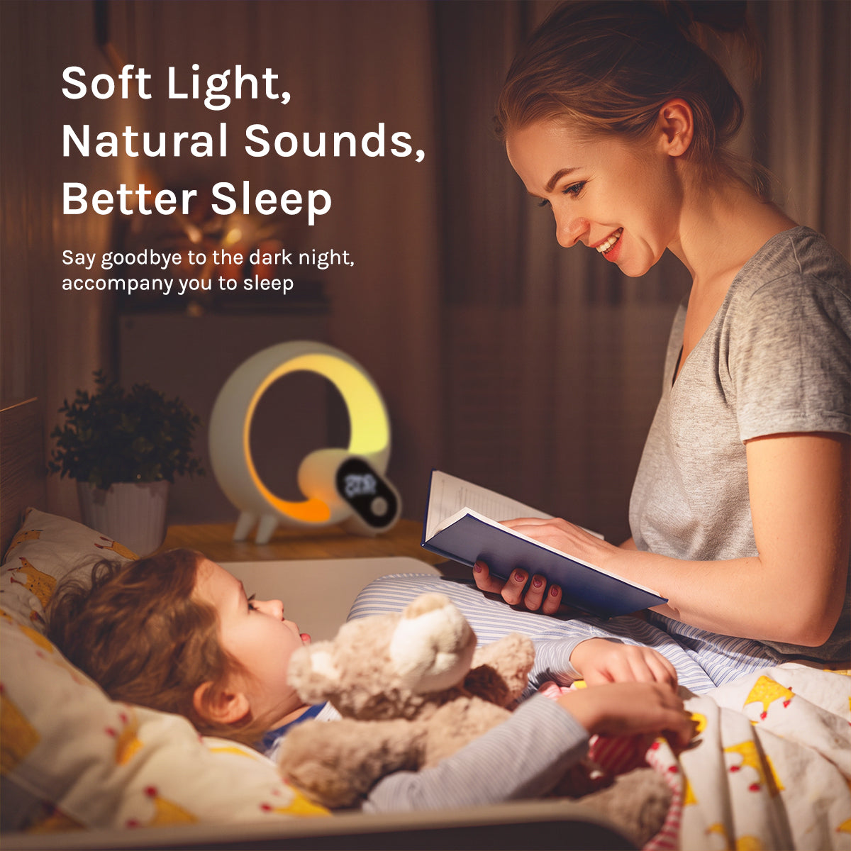 Q Light Sunrise Alarm Clock – Bluetooth Speaker & RGB Night Lamp