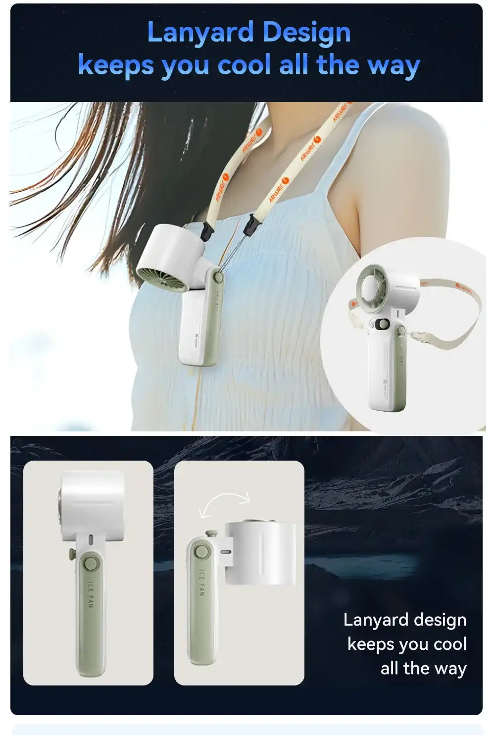 Portable Handheld Turbo Fan with 199 Gear Levels Strong Wind Speed LED Digital Display 135°Foldable 3-in-1 Outdoor Use 8000mAh F
