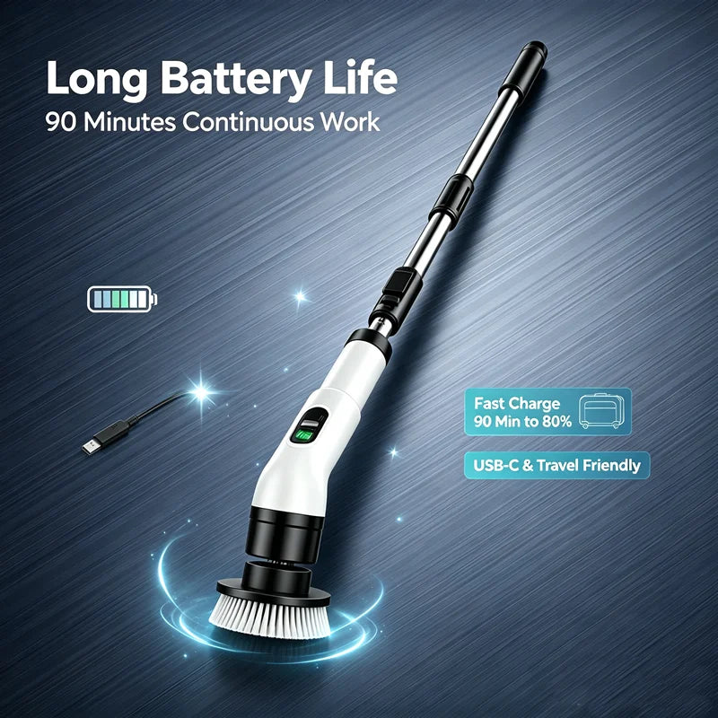 Multipurpose Cleaning Brush  Kitchen Gadgets Hair Brushes Bathroom Broom Toilet Mops Electric Household Cordless Spin Scrubber