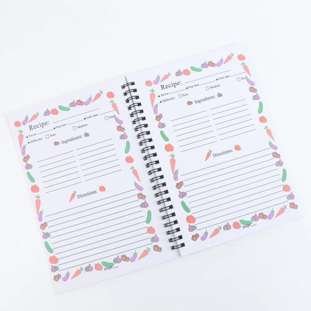 Recipe Journal 100 Sheets Blank Cookbook Handwritten Planner For Daily Meal Prep Baking Cooking Beginners Save Homemade Recipes