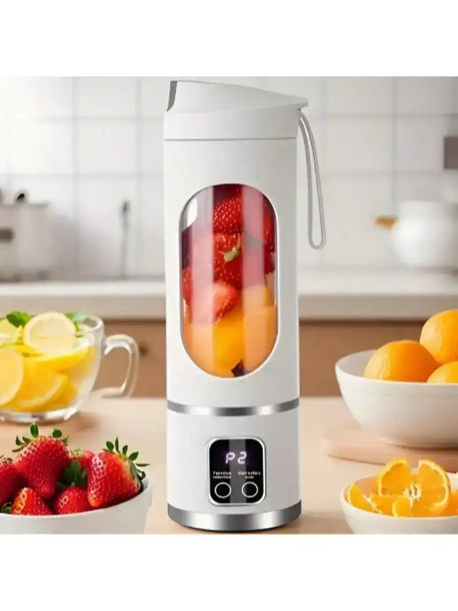 12 Blades Portable USB Charging Juicer, 500ML Mini Personal Blender, Electric Smoothie Juice Maker, Compact Rechargeable Mixer for Shakes, Fruit Vegetable Drinks, Travel Home Office Outdoor Use