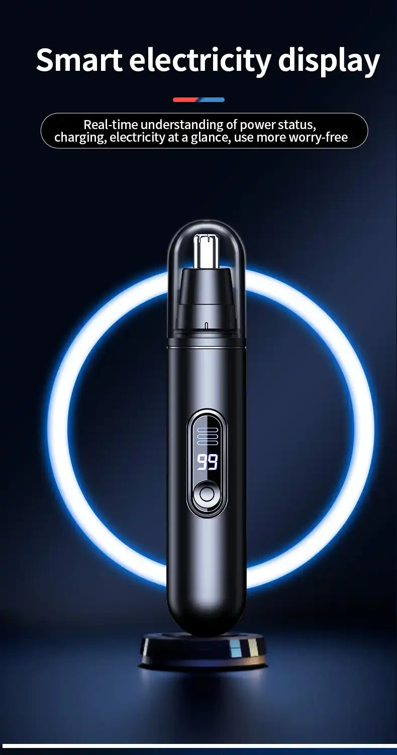 HOMEFISH Men's Electric Nose Hair Trimmer USB Rechargeable Painless Nose Ear Eyebrow Hair Remover Portable Mini Clipper