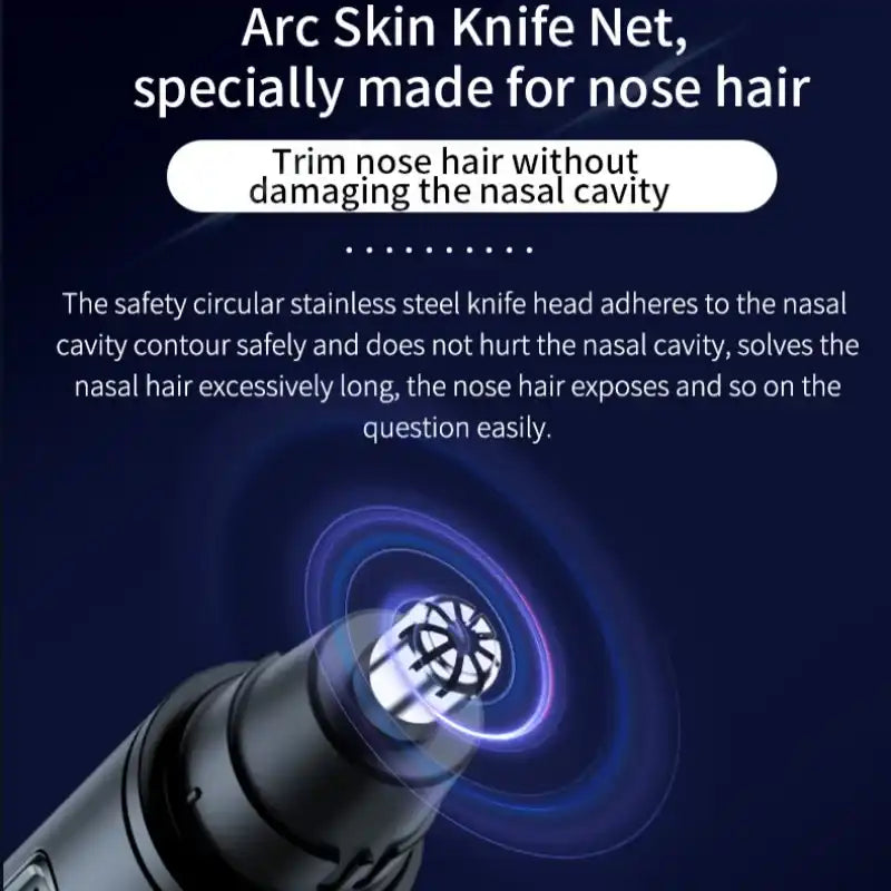 HOMEFISH Men's Electric Nose Hair Trimmer USB Rechargeable Painless Nose Ear Eyebrow Hair Remover Portable Mini Clipper