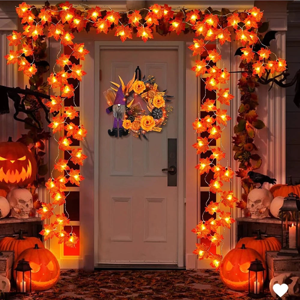 Maple Leaf LED Garland - Fall Lights String