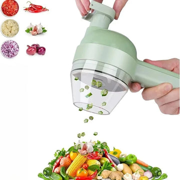 4-in-1 Multifunctional Electric Food Processor Peel Slicer Handheld Wireless Garlic Masher Food Chopper Meat Grinder for Kitchen