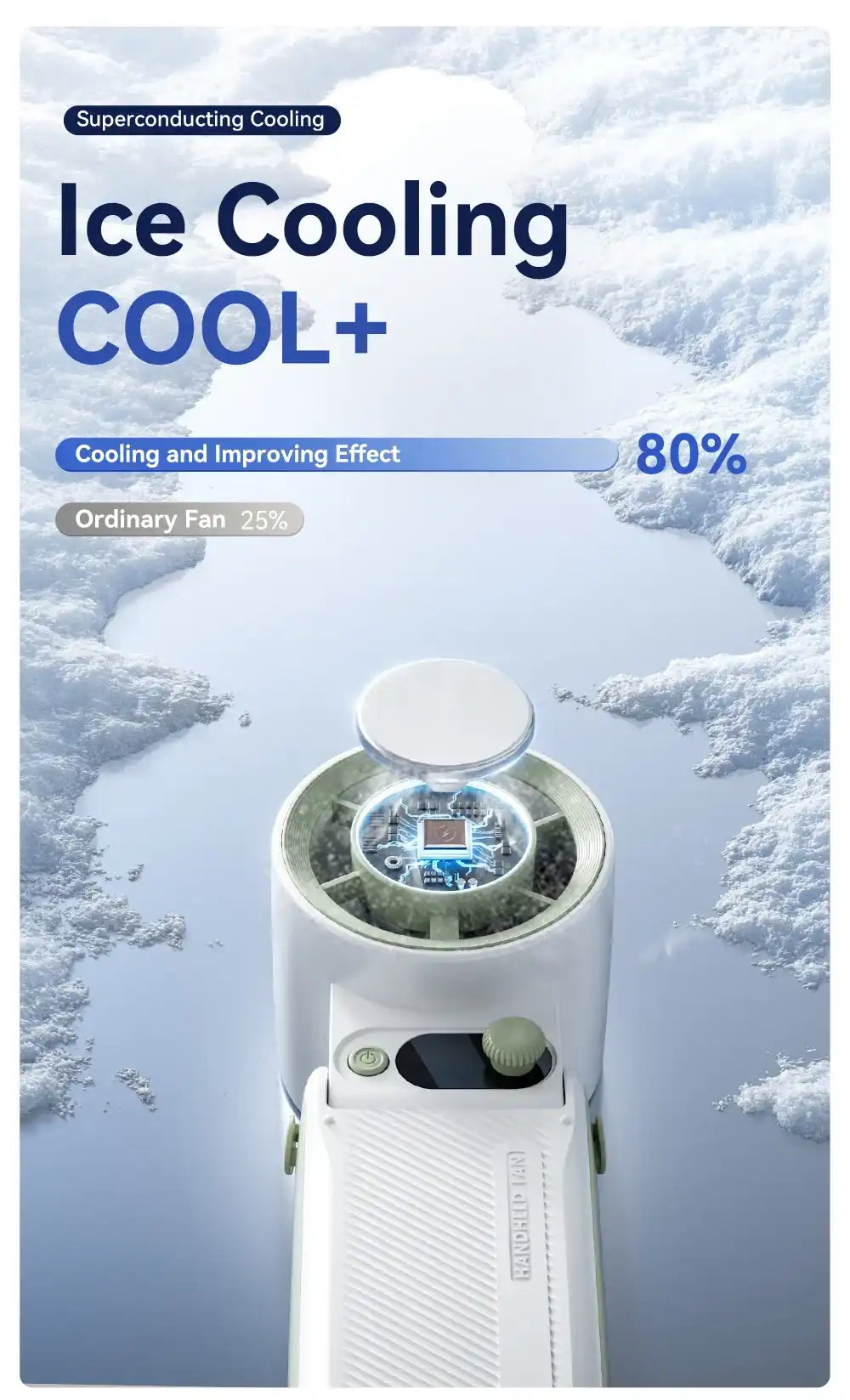 Portable Handheld Turbo Fan with 199 Gear Levels Strong Wind Speed LED Digital Display 135°Foldable 3-in-1 Outdoor Use 8000mAh F