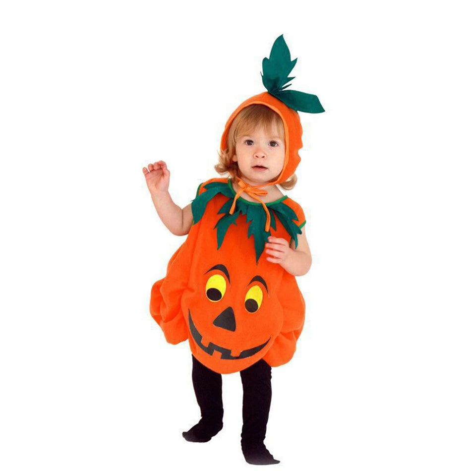 Kids Pumpkin Costume - Halloween Outfit with Hat