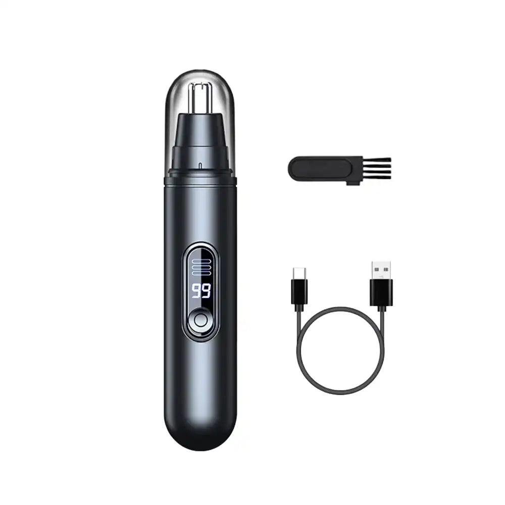 HOMEFISH Men's Electric Nose Hair Trimmer USB Rechargeable Painless Nose Ear Eyebrow Hair Remover Portable Mini Clipper