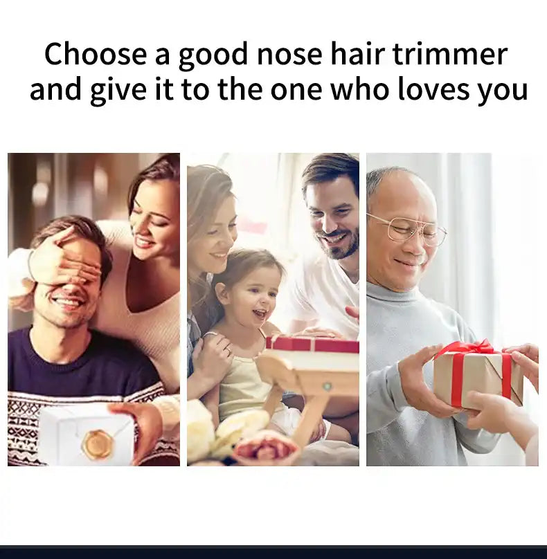 HOMEFISH Men's Electric Nose Hair Trimmer USB Rechargeable Painless Nose Ear Eyebrow Hair Remover Portable Mini Clipper