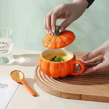 1PC Pumpkin Ceramic Coffee Mug Cute Pumpkin Shaped Fall Tea Cup, Microwave, Halloween Thanksgiving Christmas Gift Home Decor