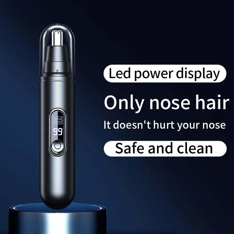 HOMEFISH Men's Electric Nose Hair Trimmer USB Rechargeable Painless Nose Ear Eyebrow Hair Remover Portable Mini Clipper