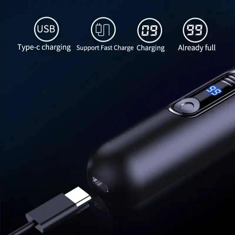 HOMEFISH Men's Electric Nose Hair Trimmer USB Rechargeable Painless Nose Ear Eyebrow Hair Remover Portable Mini Clipper