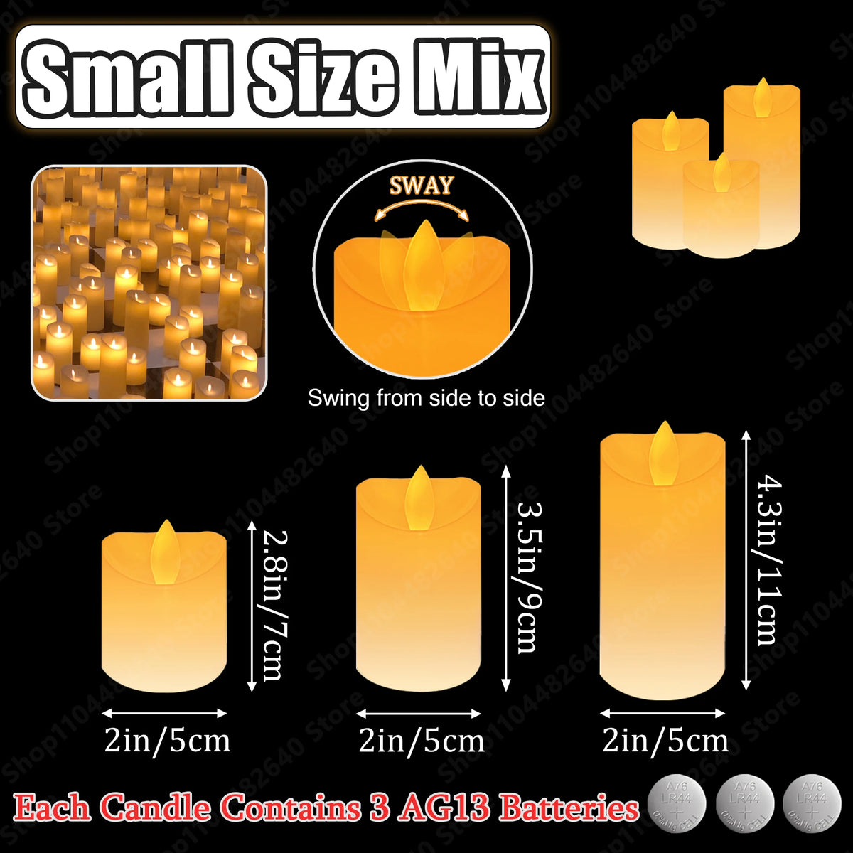 9-72Pcs Flameless Candles Flickering LED Candles Dancing Flames Battrty Operated Wedding Candlelight Concert Dinner Home Decor