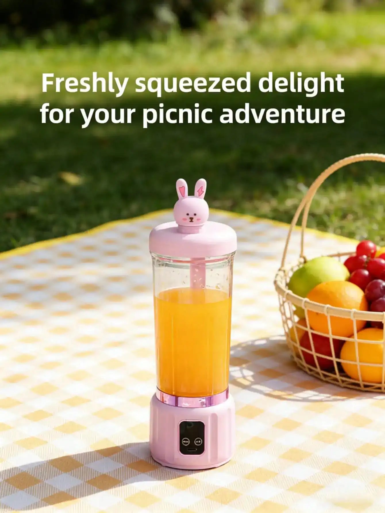 12 Blades Portable USB Charging Juicer, 500ML Mini Personal Blender, Electric Smoothie Juice Maker, Compact Rechargeable Mixer for Shakes, Fruit Vegetable Drinks, Travel Home Office Outdoor Use