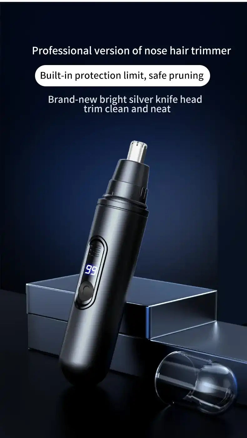 HOMEFISH Men's Electric Nose Hair Trimmer USB Rechargeable Painless Nose Ear Eyebrow Hair Remover Portable Mini Clipper