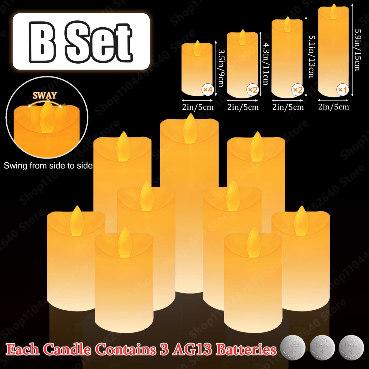 9-72Pcs Flameless Candles Flickering LED Candles Dancing Flames Battrty Operated Wedding Candlelight Concert Dinner Home Decor