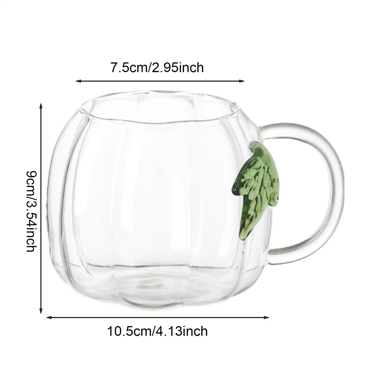 550ml Pumpkin Cup Glass Autumn Pumpkin-Shaped Tea Cup Thanksgiving Glass Tea Mug For Milk Whiskey Water Picnic Home Party