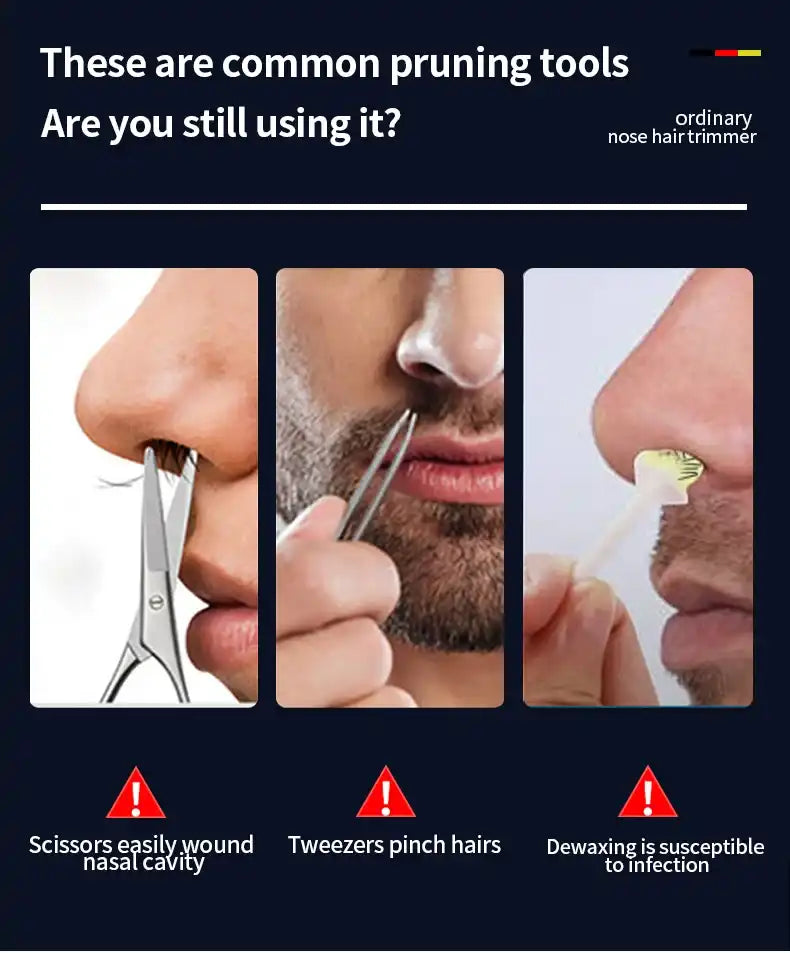 HOMEFISH Men's Electric Nose Hair Trimmer USB Rechargeable Painless Nose Ear Eyebrow Hair Remover Portable Mini Clipper
