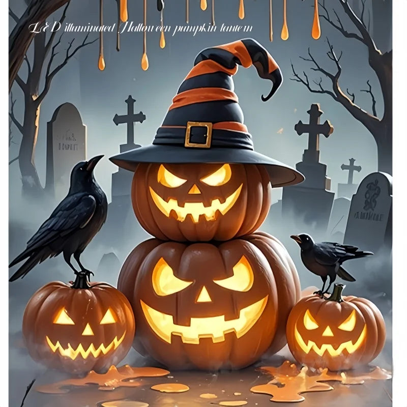 Halloween Pumpkin Lantern  Haunted House Decoration - Pumpkin Themed Luminous Decoration Props, Festive Party Atmosphere Lights
