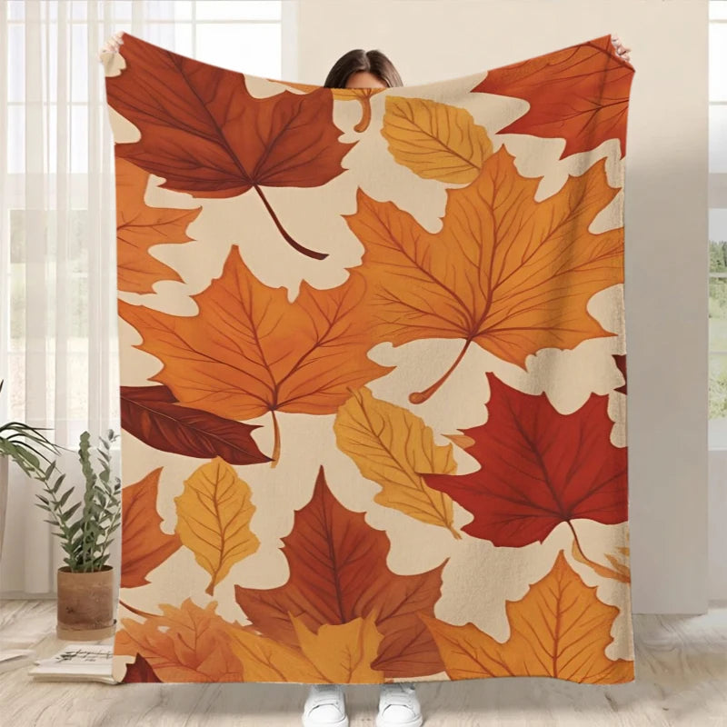 Minimal Pumpkin Bow Fall Throw Blanket Guest Quarters Patio Soft Blanket Sunroom Nook Living Room Lounge Bedroom Den Presents