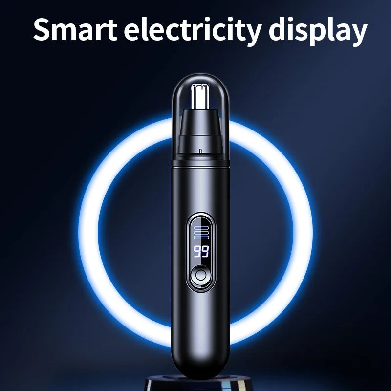 HOMEFISH Men's Electric Nose Hair Trimmer USB Rechargeable Painless Nose Ear Eyebrow Hair Remover Portable Mini Clipper