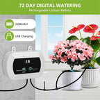 Automatic Plant Watering System with Programmable Timer, Self Drip Irrigation Device for Indoor Potted Plants, USB Rechargeable 1800mAh, Vacation Plant Waterer