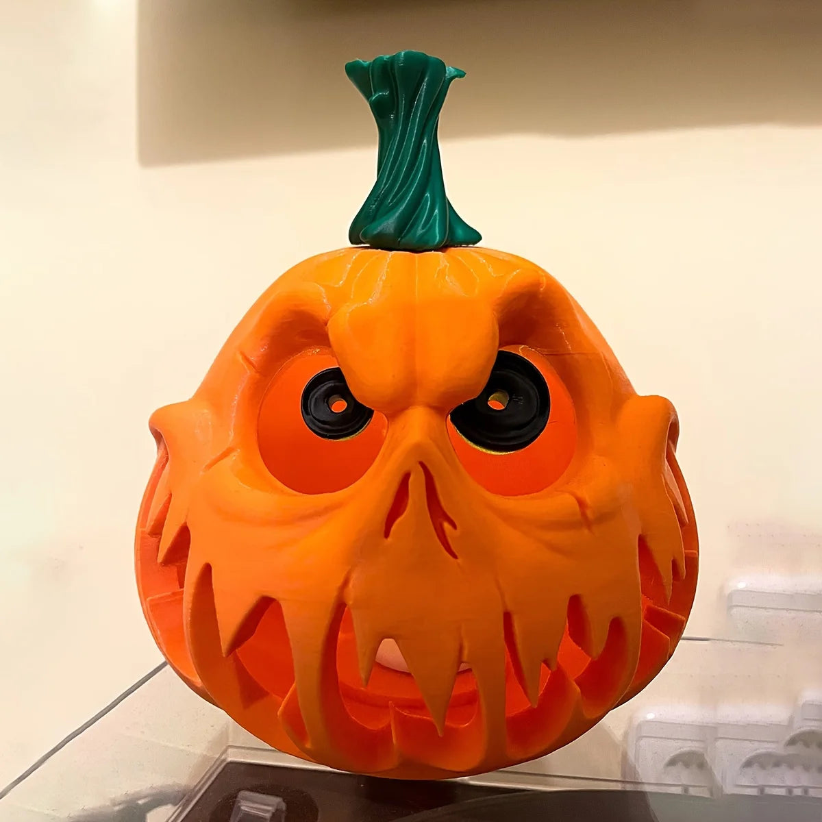 Giant Halloween Pumpkin Resin Decoration - Ghost Skull with Weird Facial Features, Halloween Decorations Halloween Ornaments