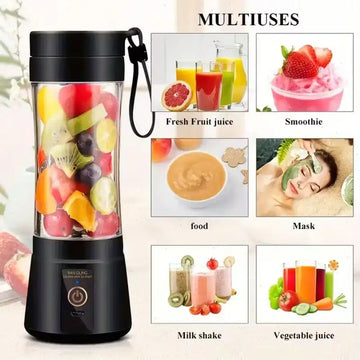 12 Blades Portable USB Charging Juicer, 500ML Mini Personal Blender, Electric Smoothie Juice Maker, Compact Rechargeable Mixer for Shakes, Fruit Vegetable Drinks, Travel Home Office Outdoor Use